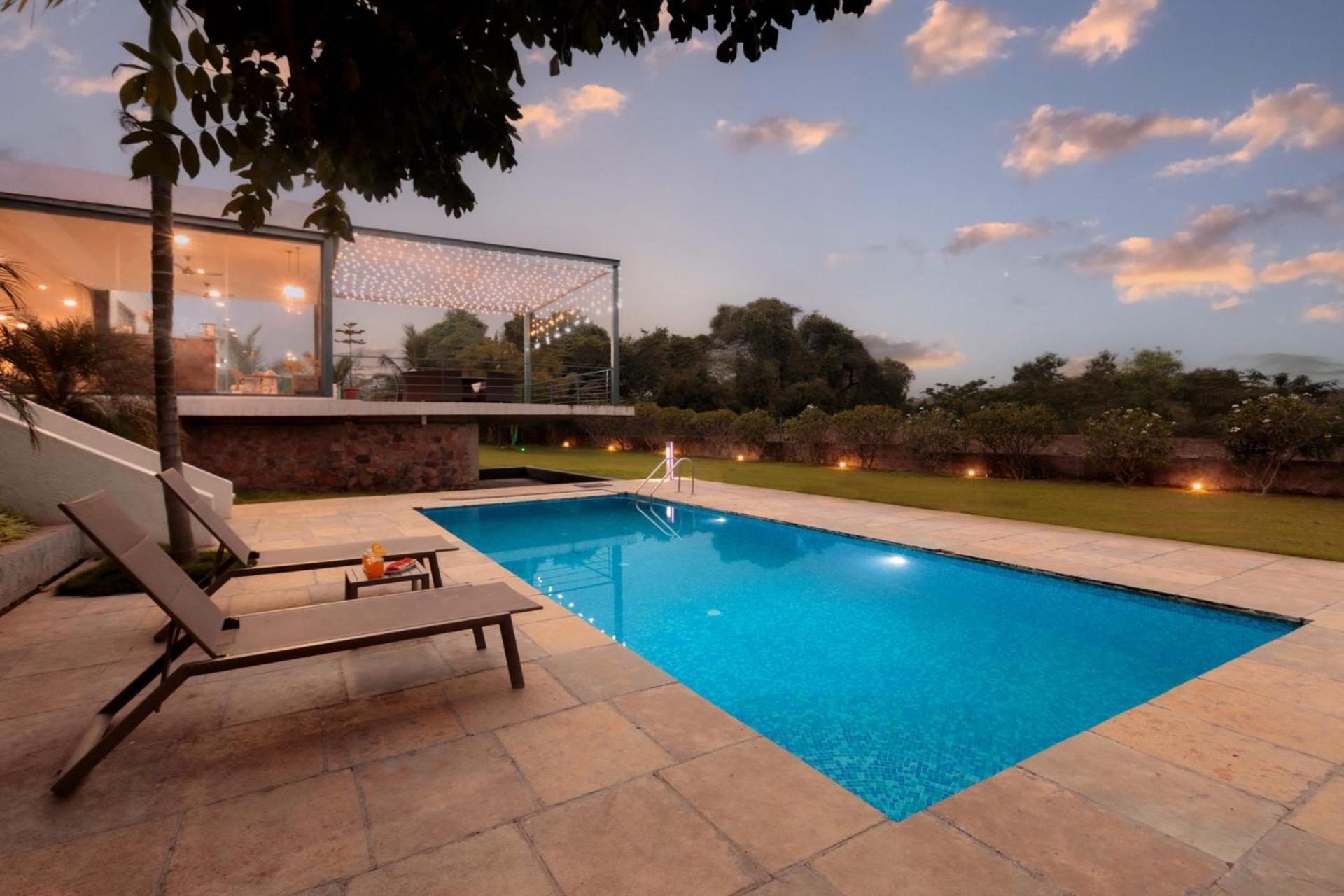 Open House By Stayvista - Nestled In Nature, Featuring A Swimming Pool & Expansive Lawn For A Serene Retreat Shikrapur Exterior foto