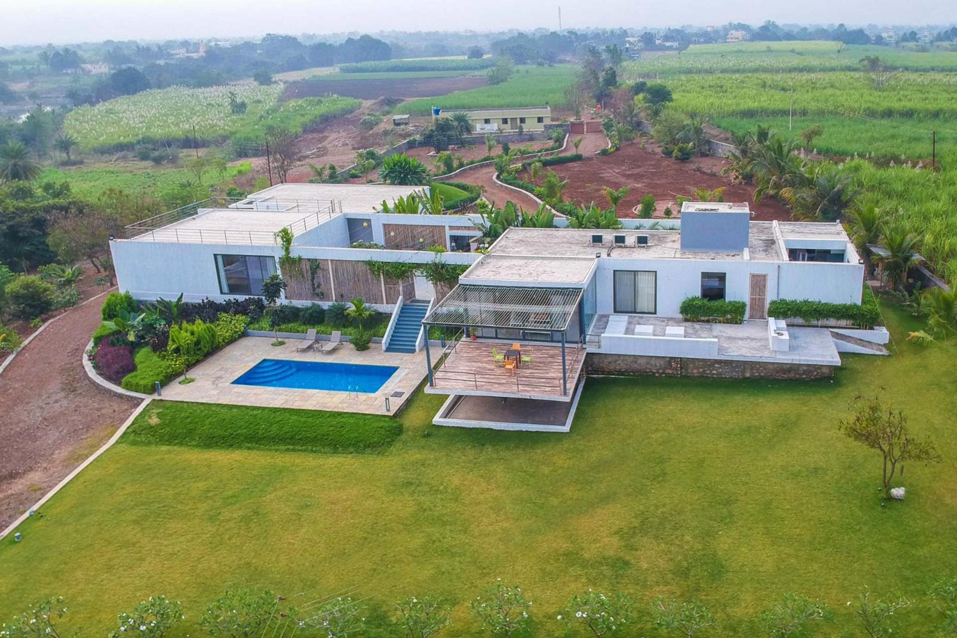 Open House By Stayvista - Nestled In Nature, Featuring A Swimming Pool & Expansive Lawn For A Serene Retreat Shikrapur Exterior foto