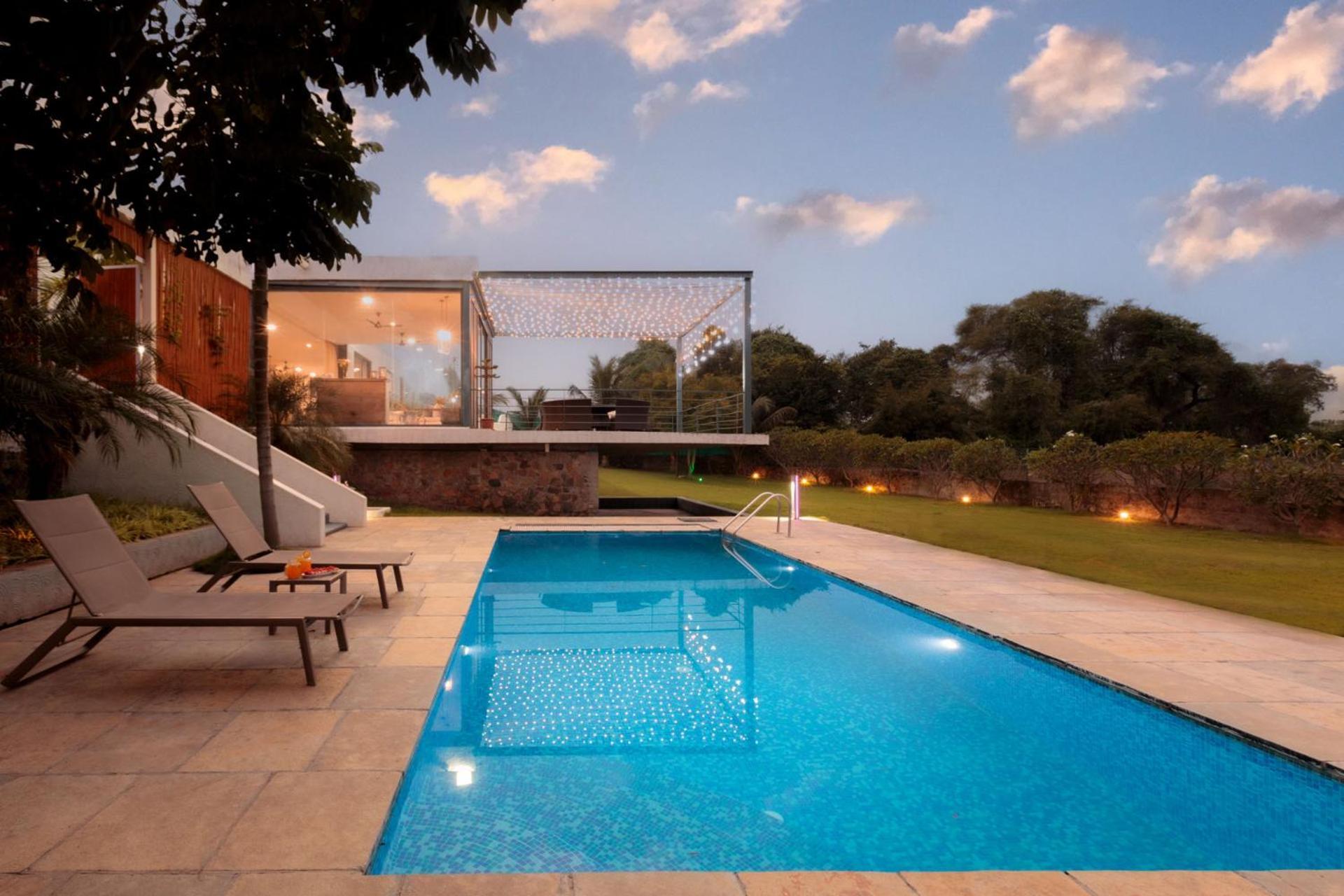 Open House By Stayvista - Nestled In Nature, Featuring A Swimming Pool & Expansive Lawn For A Serene Retreat Shikrapur Exterior foto